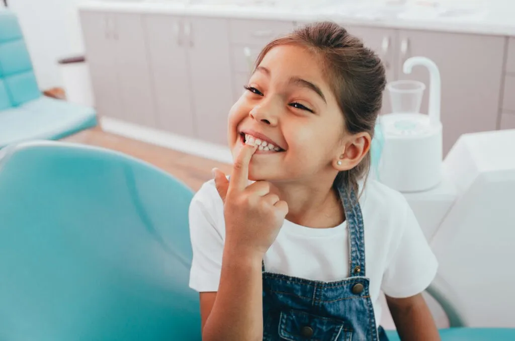 Patient receiving dental treatment in a modern dental chair