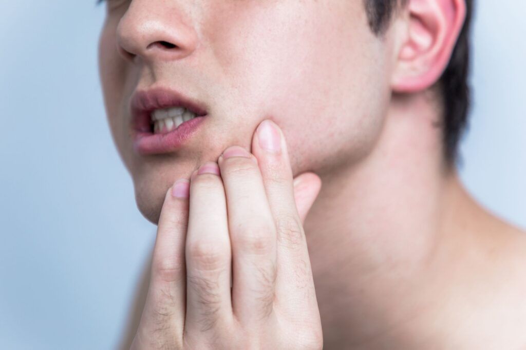 close up of young man face, men's skincare concept